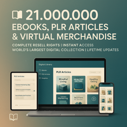 21,000,000 Ebooks PLR Articles & Virtual Merchandise with Complete Resell Rights